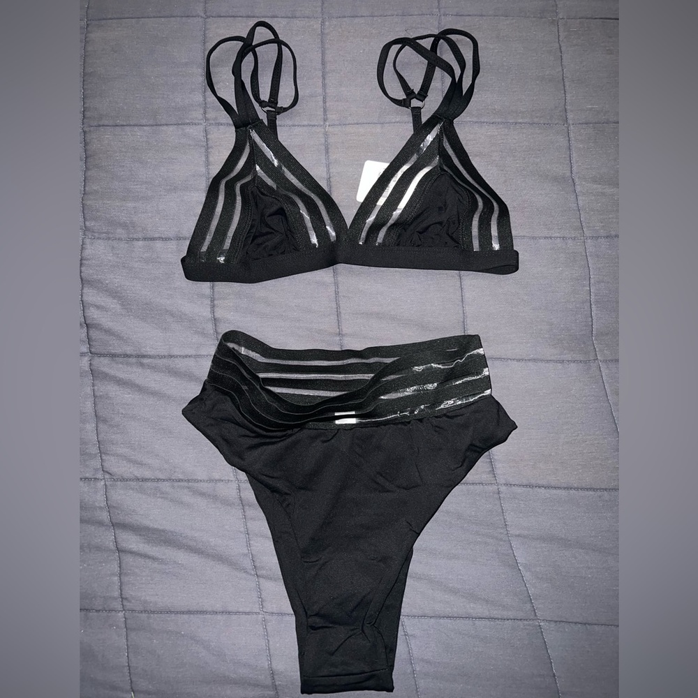Black high waisted bikini